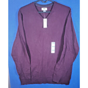 Old Navy V-neck Maroon Sweater Ribbed Trim Pullover Men's Size Large NEW